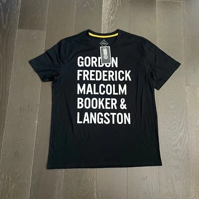 Хорошо изношенная футболка мужская XL черная история месяц графический хлопок смесь повседневный папа - Изображение 1 из 4