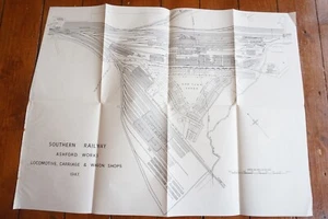 1947 Ashford Works Kent Railway Drawing Diagram Map Plan - Picture 1 of 5