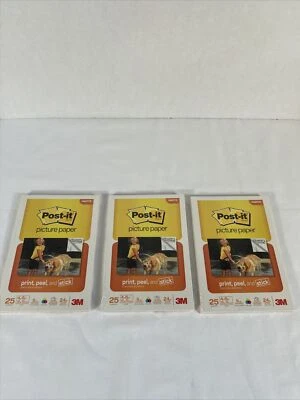 Post-It Sticky 4'' x 6'' Matte Ink Jet Picture Paper 25 sheets Lot of 3 NEW - Image 1 of 2
