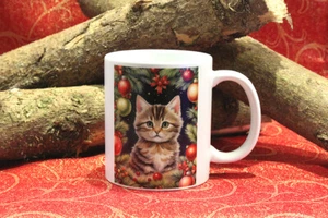 Weihnachtstasse Katze Mieze Kater versch.Motive Kaffeetasse Teetasse Christmas - Bild 1 von 7