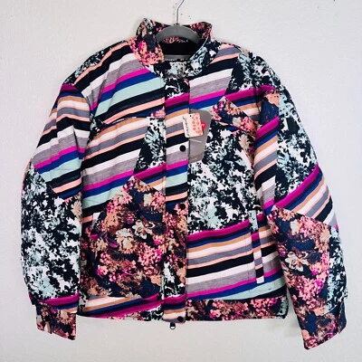 Free People Bunny Slopes Puffer Coat Jacket Womens Large Ski Diamond Combo NEW - Image 1 of 4