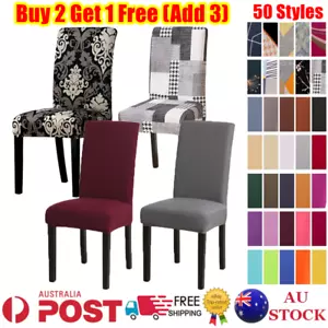 Dining Chair Cover Stretch Seat Covers Spandex Washable Banquet Wedding Party - Picture 1 of 71
