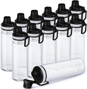 NEW $49 12 Pcs Sports Water Bottles with Spout Lid 24 oz Clear Sports Bottles - Picture 1 of 7