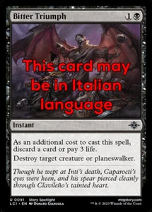 MTG BITTER TRIUMPH EXC - TRIONFO AMARO 91 - LCI - MAGIC - Picture 1 of 1