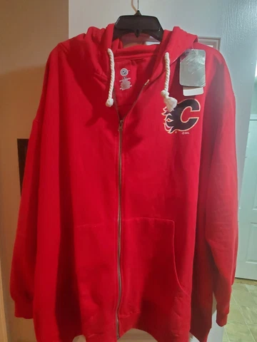 Calgary Flames- NHL- 4XL- Hoodie Sweatshirt Full Zipper -NWT Cover