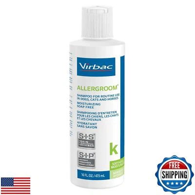 Virbac Allergroom домашних животных шампунь для собак, кошек и лошадей (16 унций) - для нормального  - Изображение 1 из 4