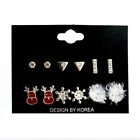 6 Pairs Handmade Christmas Ear Studs Party Jewelry Women Fashion Simple Earrings