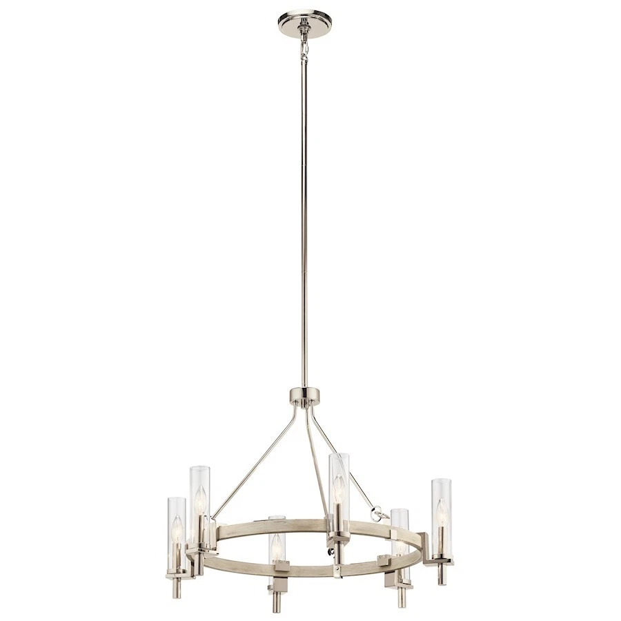 Lámpara de araña Kichler Telon 6 luces, madera lavada blanca - 44284WWW Foto 1 de 1