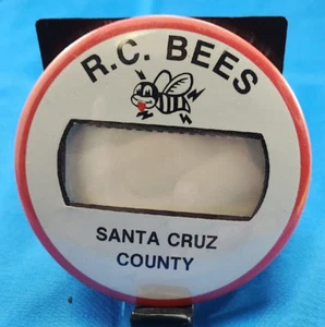 Vintage Pin Button 3.5" R.C. Bees Santa Cruz County FREE SHIPPING! - Picture 1 of 2