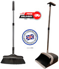 Long Handled Dustpan and Brush Set Strong Metal Handle Dust Pan & Broom Sweeper
