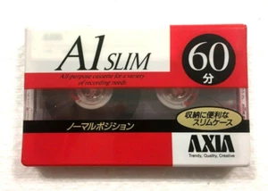 AXIA A1 Slim 60 Audio Cassette Cinta en Blanco Sellado Hecho en Japón Tipo I - Imagen 1 de 2