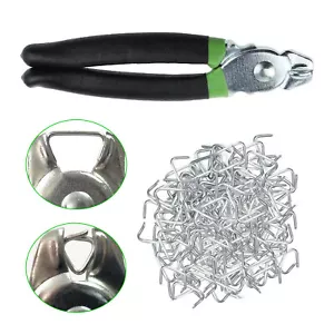 Hog Ring Pliers Kit With 200Pcs Rings Tool Set For Seat Cover Upholstery Durable - Picture 1 of 10