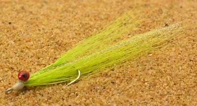 6ct - Double Chartreuse Clouser Minnow Flies - Mustad Saltwater Duratin Hooks - Image 1 of 3