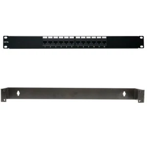 1U Networking Rackmount 12 port Cat5e Patch Panel 1U Wall Mount Bracket Included - Picture 1 of 6