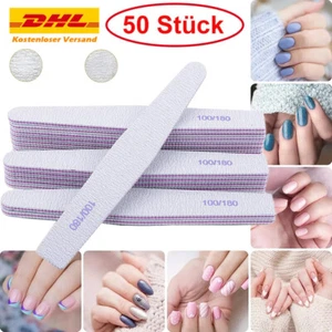 50Stk Profi Nagelfeile 100/180 rhombisch Files Nail Feile Doppelseitige Maniküre - Bild 1 von 13