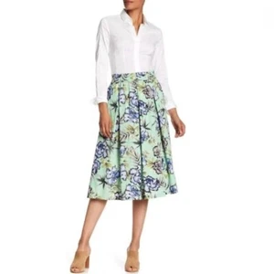 Falda Philosophy Talla XL Verde Estampado Floral Falda Midi Bohemia Preppy - Imagen 1 de 8