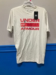 CAMISA HOMBRE UNDER ARMOUR MEDIANA BLANCA CON LETRAS ROJAS NUEVA - Imagen 1 de 3