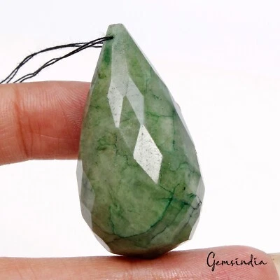 Gemas Briolette Corte Caída Pera Esmeralda Brasileña Natural 110 Ct Certificadas Foto 1 de 4