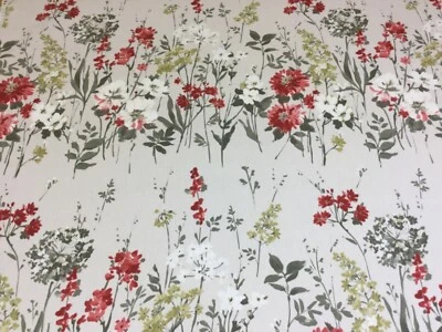ILIV SMD Wild Meadow Flower Fabric, Ruby,for Curtains/Upholstery/Craft/Cushions.Iliv/SMD