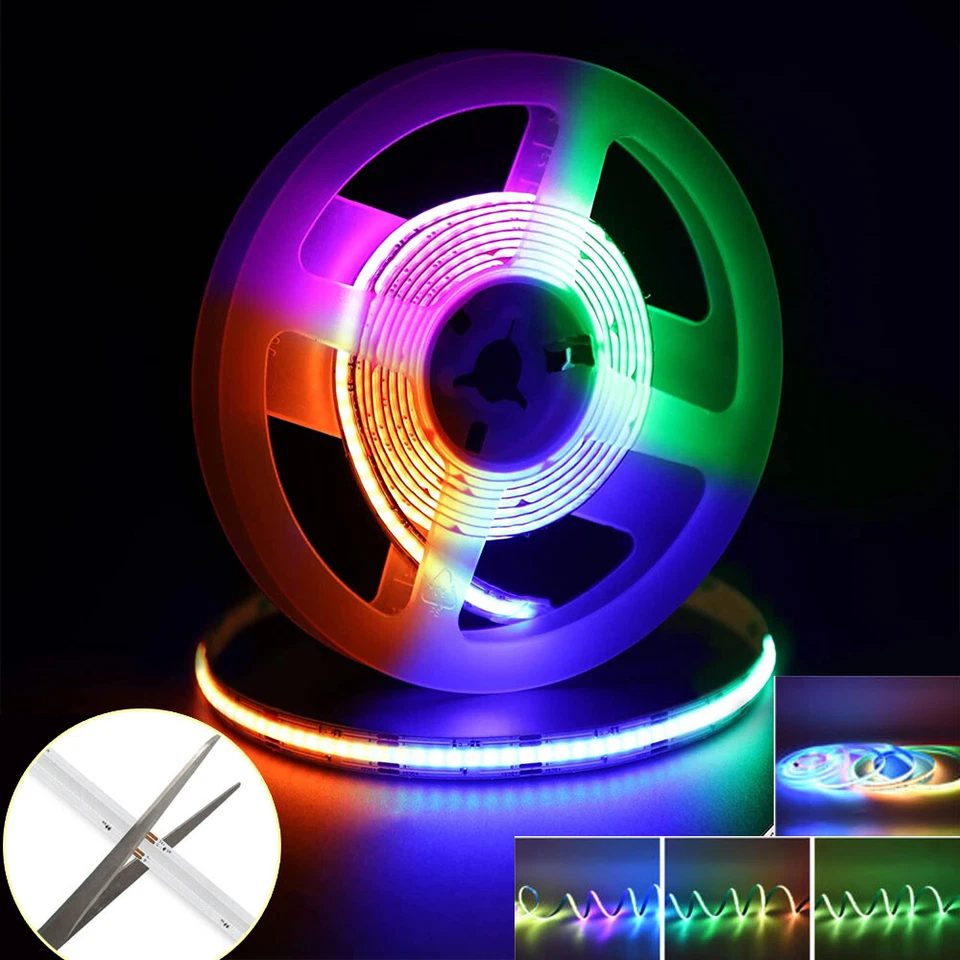 COB RGBIC Addressable WS2811 LED Streifen 12V 24V Lichterkette 720led/m 5-20m - Bild 1 von 4