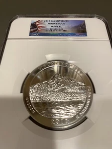 2010 5 OZ SILVER 25C MOUNT HOOD NGC MS 68 PL - Picture 1 of 2