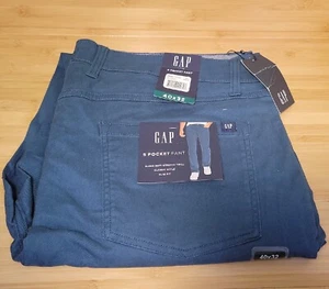 Gap Men's Slim Fit 5 Pocket Pant Majolica Blue Size 40W X 32L Stretch Twill NWT - Picture 1 of 9