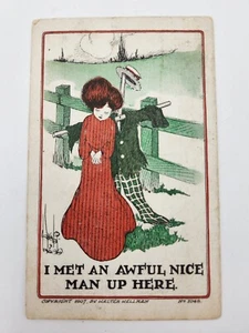 Comic Cartoon schrecklich netter Mann hier oben Postkarte alte Vintage Karte Walter Wellman - Bild 1 von 7