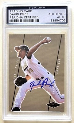 2007 JUST MINORS JUSTIFIABLE DAVID PRICE AUTOGRAPH AUTO #JF-34 PSA AUTH 83954706 - Image 1 of 2