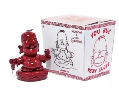 Kidrobot The Simpsons Homer Buddha Vermilion Red 7" Vinyl Figure Brand New - Image 1 of 4