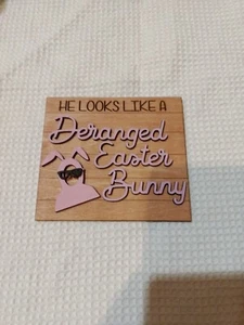 Tiered Tray Wooden Decor: “A Christmas Story” Easter Bunny Ralphie Tier Tray - Picture 1 of 3