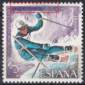Spain 1977 Edifil 2408 VARIETY stain over "GRANADA" (17) - Picture 1 of 1