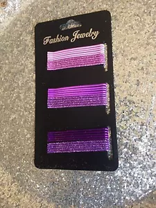 FASHION JEWELRY 30 INVISIBLE BAR HAIR BUN HAIR SEQUIN PURPLE - Picture 1 of 1