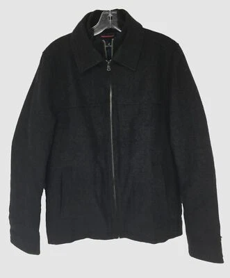 $450 Nautica Hombres Gris Lana Cremallera Capa Acolchado Aislado Abrigo Chaqueta Abrigo Talla S Foto 1 de 4