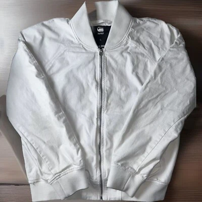 G-Star Raw Jacket Mens Large Beige Fleet Bomber Full-Zip Shawl Neck Y2K VTG - Image 1 of 4