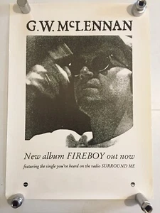 G.W.McLENNAN..57x41cm..FIREBOY 1992 WHITE RECORDS CD PROMO PÓSTER - Imagen 1 de 8