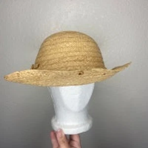 Liz Claiborne Straw Wide Brim Bill Sun Hat - Picture 1 of 6