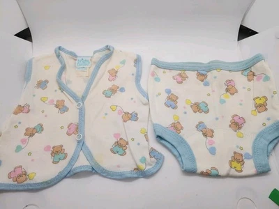 Ropa de bebé vintage Bright Future conjunto de 2 piezas rosa y azul 6-9 m Foto 1 de 4