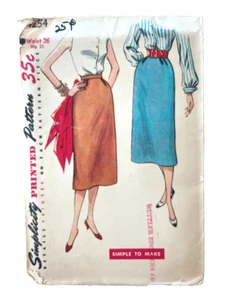 Falda lápiz Simplicity 4254 Misses patrón de costura cintura 26 cadera 35 sin cortar años 50 - Imagen 1 de 3