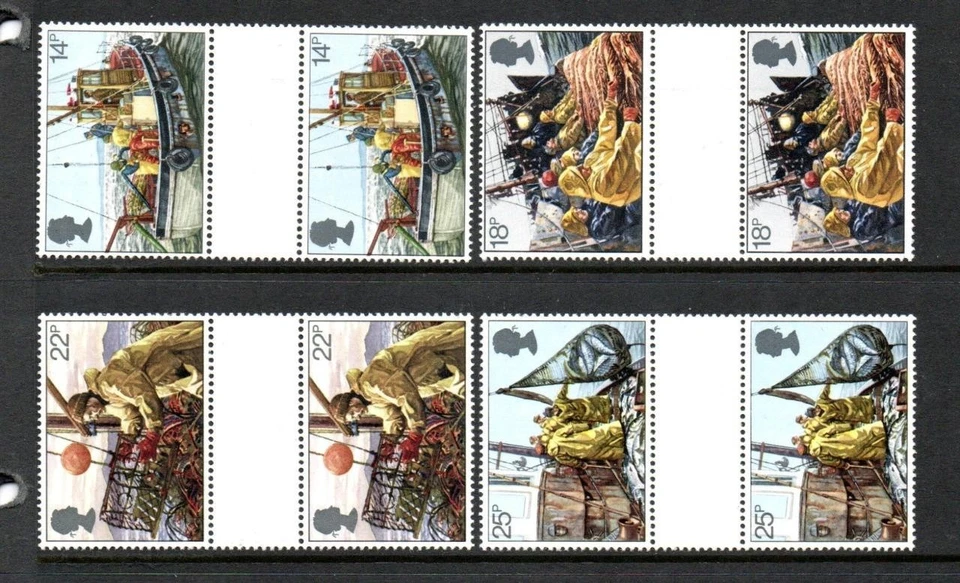 GB MNH 1981 SG1166-1169 FISHING INDUSTRY GUTTER PAIRS - Image 1 of 1