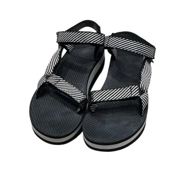 Sandalias Teva Flatform para mujer talla 10 plataforma blancas y negras con correa al tobillo Foto 1 de 4