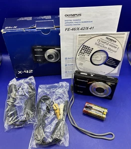 Olympus X-42 Digitalkamera 2009 mit Box, Handbüchern, Kabeln & Original Akkus - Bild 1 von 24