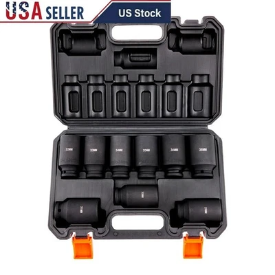 1/2 Inch Drive Impact Socket Set 9 Piece Cr-Mo Alloy Steel Heavy Duty Tool Kit  - Image 1 of 4