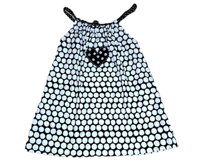 Niñas De Colección MIS-TEE-V-US Algodón Funda Almohada Vestido 2T Negro Blanco Corazón Lunares Foto 1 de 4