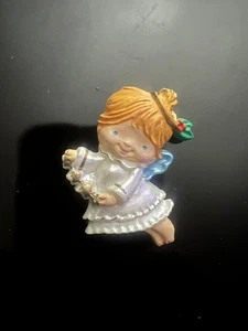 SELTENE Punze PIN Weihnachten Vintage ENGEL weißes Kleid blau Flügel 1986 Brosche - Bild 1 von 2