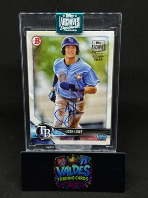 Josh Lowe Auto 2024 Topps Archives Signature Series Buyback /58 On-Card Rays - Image 1 of 2