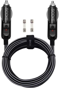 Heavy-Duty 20A 10ft / 3.05m 14 AWG Male to Plug Cigarette Lighter Black - Picture 1 of 4
