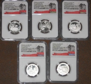 2017 S Silver Limited Edition Proof Quarter Set NGC Grade PF70 Early Release PR - Foto 1 di 4