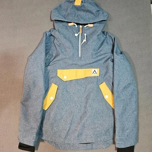 Wear Colour Sweden Women’s XS Heather Blue Anorak |Hooded Pullover Ski Snowboard - Picture 1 of 12