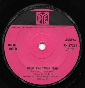 Dickie Rock - Baby I'm Your Man (7", Single, Sol) - Picture 1 of 2