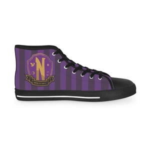 Men Shoes High Top Sneakers Purple Nevermore Dark Academia gothic fan art made - Picture 1 of 13